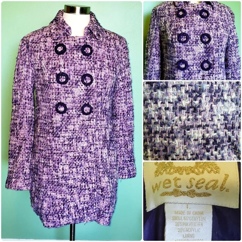 WELL LOVED Wet Seal Purple Peacoat - L